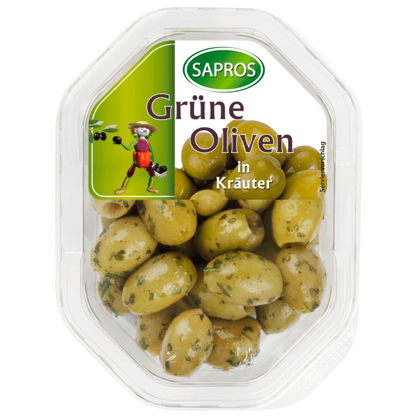 Sapros grüne Oliven Kräuter 130g
